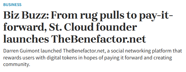 TheBenefactor.net banner advertisement image